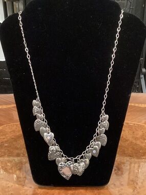 Silver Heart Charm Necklace - Brand Unspecified